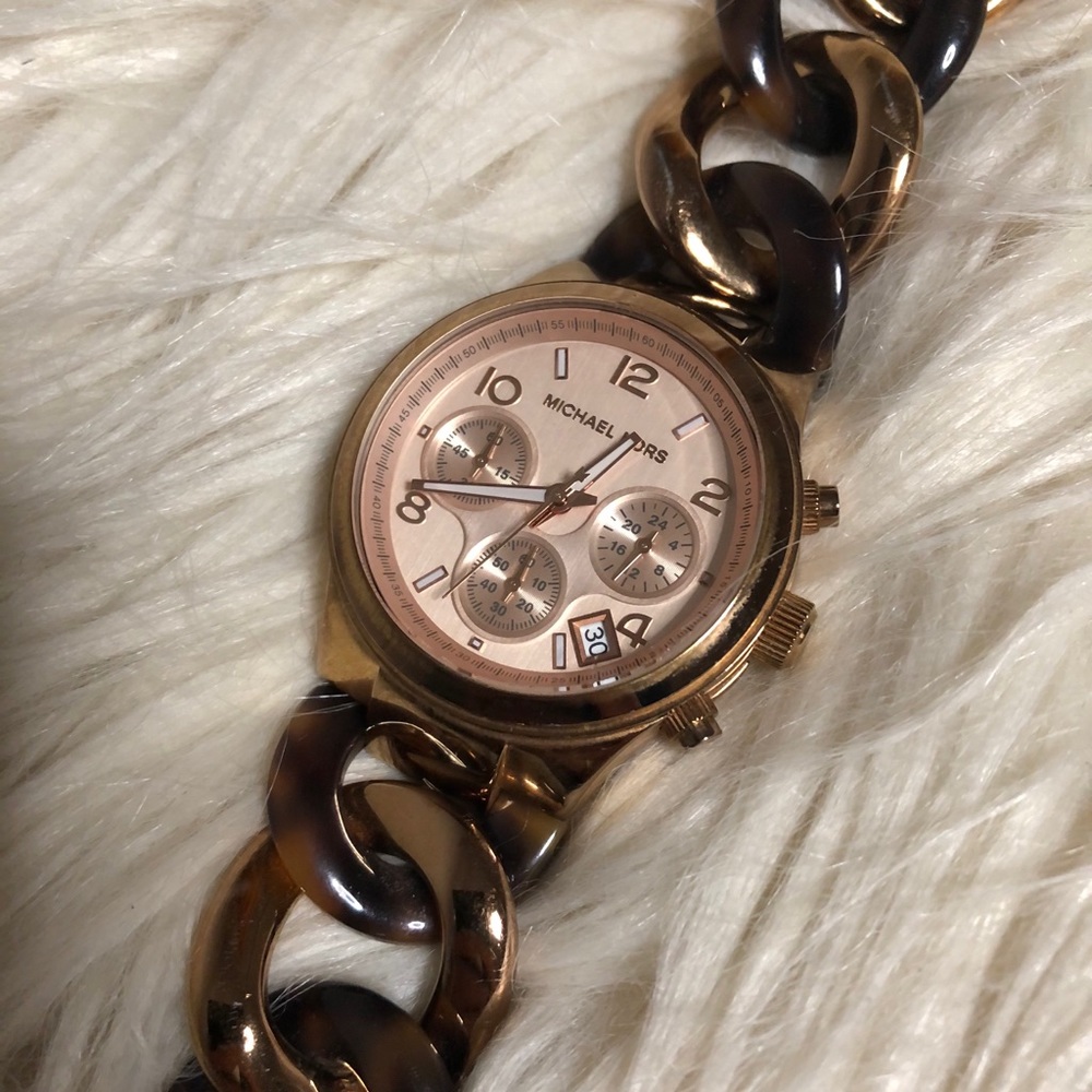 Gold Curb-Link Watch from Michael Kors